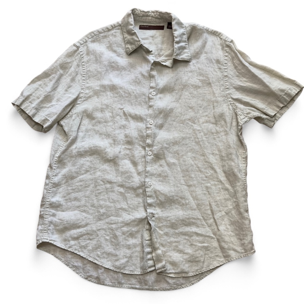 Perry Ellis Gray Casual Button Down Shirt‎